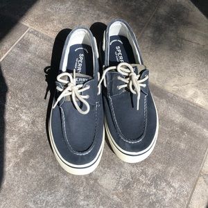 Men’s Sperry Canvas boat shoe in blue. NEW
